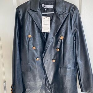 Zara Black Blazer with Gold Buttons